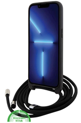 iPhone 15 Pro Crossbody Hoesje &ndash; Stijlvol Zwart met Draagkoord