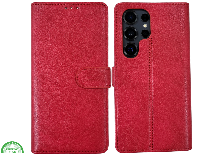 Boekcase hoesje voor Samsung S26 Ultra Rood kunstleer