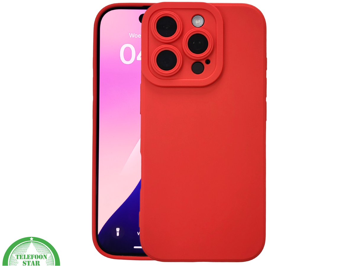 iPhone 16 Pro Rood Hoesje &ndash; Mat Design met Verhoogde Camerabescherming