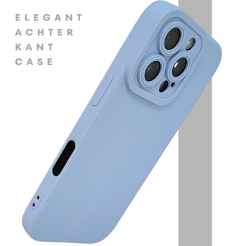 iPhone 16 Pro Lichtblauw Hoesje Mat Design Met Verhoogde Camerabescherming