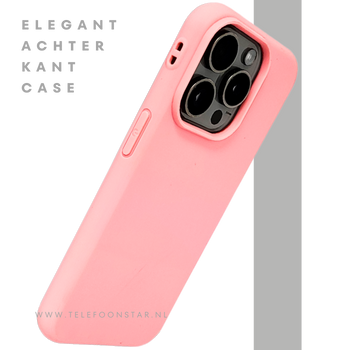 Lichtroze iPhone 15 Pro Hoesje &ndash; Zachte Siliconen Bescherming | Telefoonstar.nl