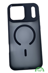 Dun Hoesje iPhone 17 Pro Max met Magnetische Ring &ndash; Transparant Zwart