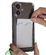 Transparant Hoesje voor iPhone 16 met Kaarthouder &ndash; Slank, Praktisch &amp; Schokbestendig