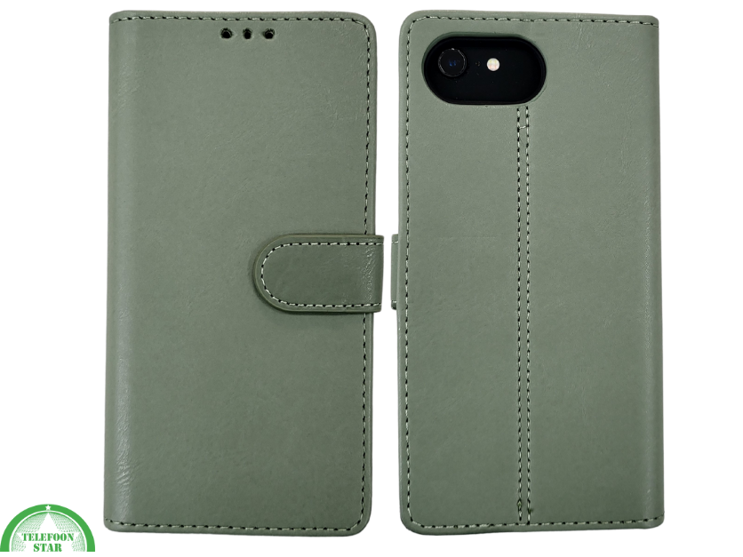 Boek case Groen cover iPhone 16E 2025 leer up