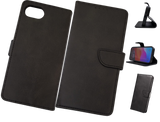 Hoesje voor iPhone 17e Zwart Leerlook Wallet Case Kaartvakken