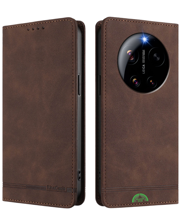 Hoesje voor Xiaomi 17 Ultra Bookcase BruinMagnetische sluiting