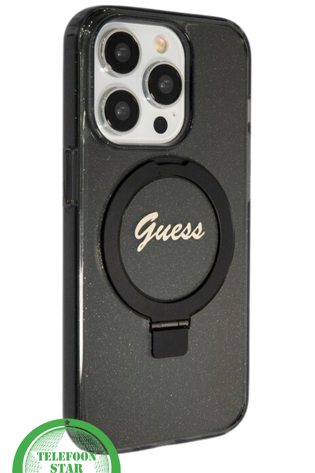 Transparant Hoesje met Zwarte Ringhouder iPhone 15 Pro Max