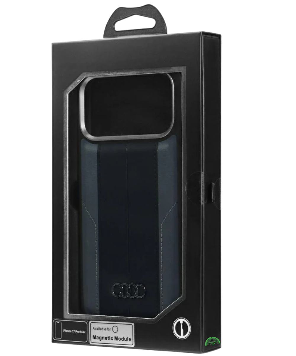 Hoesje voor iPhone 17 Pro Zwart Slank en Leather Stripe Case