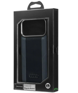 Hoesje voor iPhone 17 Pro Zwart Slank en Leather Stripe Case
