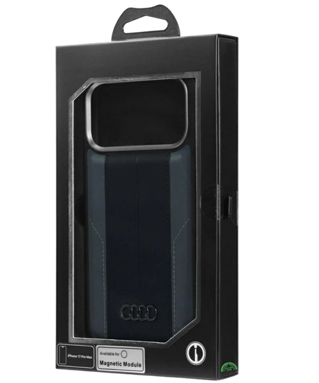 Hoesje voor iPhone 17 Pro Zwart Slank en Leather Stripe Case