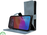 Boek Case Leer Wallet Case Donkerblauw iPhone 16E