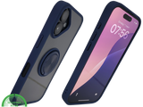 iPhone 16 hoesje blauw transparant cover met MagSafe ring en bescherming