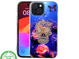 iPhone 15 Plus Hoesje &ndash; Neon Skull &amp; Vlinder Design | Creatief, Stoer &amp; Beschermend