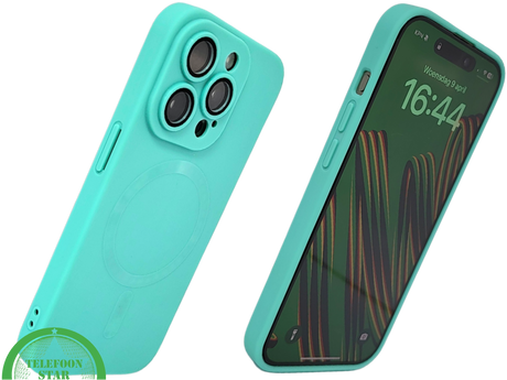 Turquoise MagSafe iPhone 15 Pro Max Hoesje &ndash; Fris &amp; Slank Design | Telefoonstar.nl