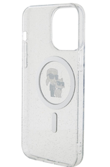 Hoesje voor iPhone 15 Pro Transparant &ndash; MagSafe Case met Glitters en Design