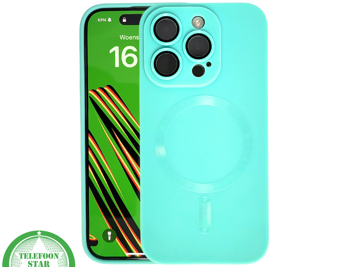 Turquoise MagSafe iPhone 15 Pro Max Hoesje &ndash; Fris &amp; Slank Design | Telefoonstar.nl
