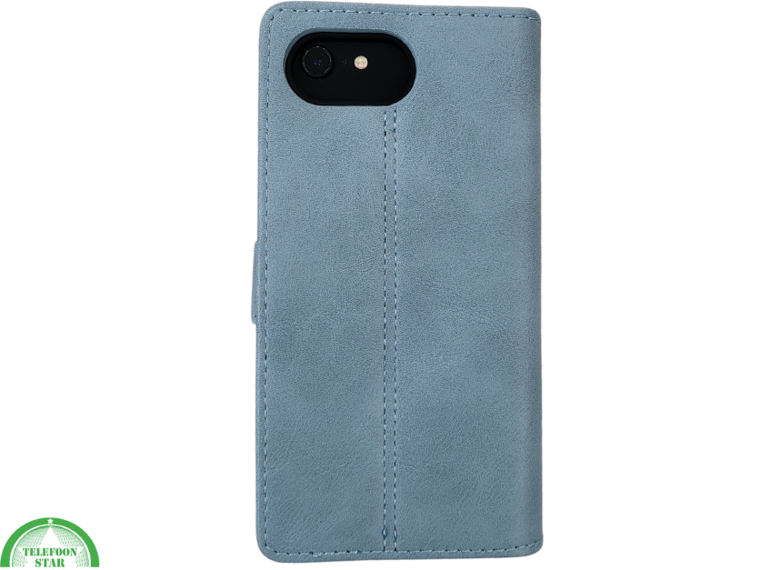 Boek Case Leer Wallet Case Donkerblauw iPhone 16E