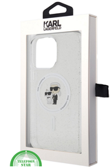 Hoesje voor iPhone 15 Pro Transparant &ndash; MagSafe Case met Glitters en Design