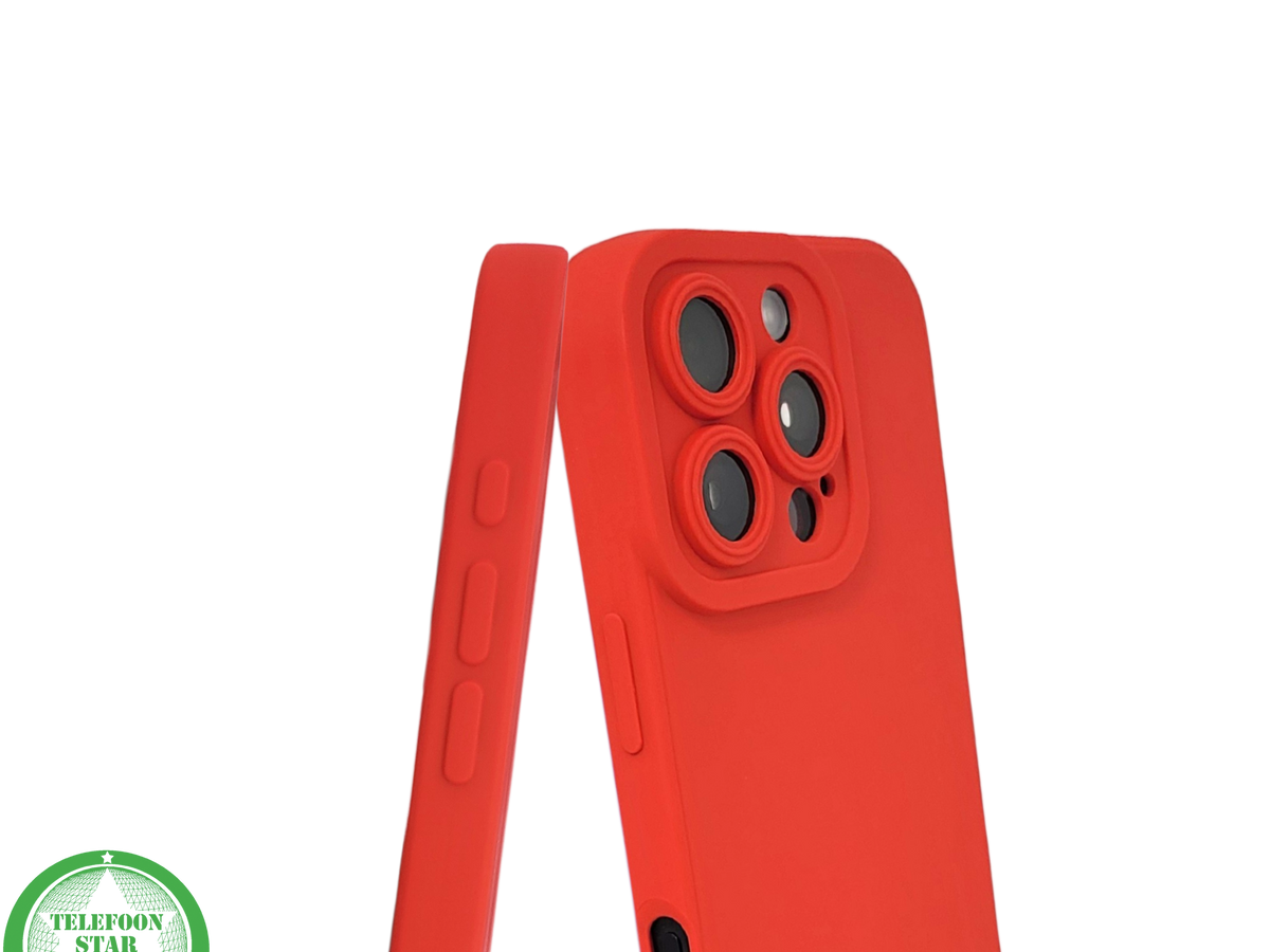 iPhone 16 Pro Rood Hoesje &ndash; Mat Design met Verhoogde Camerabescherming