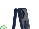 iPhone 16 hoesje blauw transparant cover met MagSafe ring en bescherming