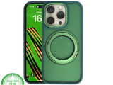 Glanzend Groen iPhone 15 Pro Hoesje met Ringhouder &ndash; Transparant &amp; MagSafe | Telefoonstar.nl