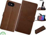 Hoesje voor iPhone 17e Boek Case Leer Wallet Case Donker Bruin