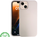 Siliconen Cover iPhone 13 / 14 &ndash; Mat Lichtgrijs | Minimalistische Bescherming
