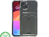iPhone 15 Transparant Hoesje &ndash; Met Opklapbare Kaarthouder &amp; Stevige Bescherming