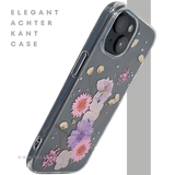 iPhone 15 Transparant Hoesje met Gedroogde Bloemen &ndash; Elegant en Beschermend