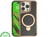 iPhone 15 Pro Hoesje met Ringhouder &ndash; Luxe Bescherming in Bruin-Zwart Design