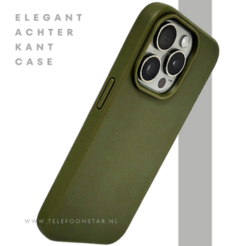 Donkergroen iPhone 15 Pro Hoesje &ndash; Natuurlijke Bescherming &amp; Minimalistisch Design | Telefoonstar.nl