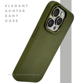Donkergroen iPhone 15 Pro Hoesje &ndash; Natuurlijke Bescherming &amp; Minimalistisch Design | Telefoonstar.nl