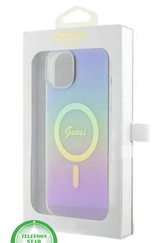 Hoesje voor iPhone 14 &ndash; Transparant Regenboog Design met MagSafe Ondersteuning