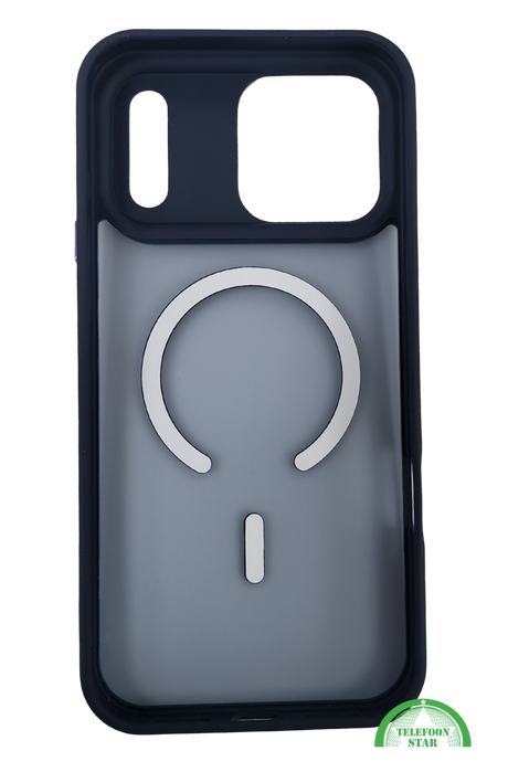 Dun Hoesje iPhone 17 Pro Max met Magnetische Ring – Transparant Zwart