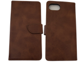 Luxe Boek iPhone 16E (2025)Bruin Leerlook Wallet Case Kaartvakken