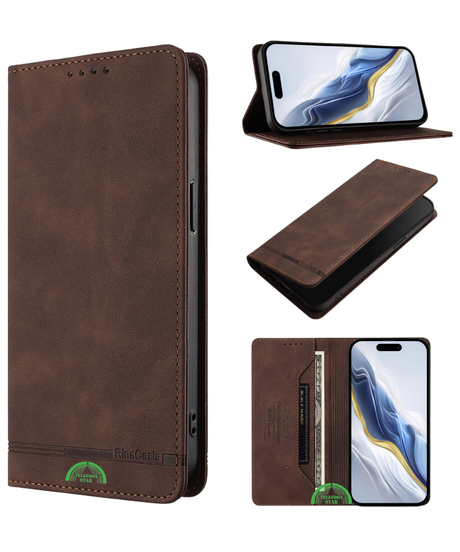 Hoesje voor Xiaomi 17 Ultra Bookcase BruinMagnetische sluiting
