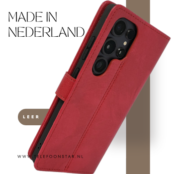 Boekcase hoesje voor Samsung S26 Ultra Rood kunstleer