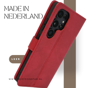 Boekcase hoesje voor Samsung S26 Ultra Rood kunstleer