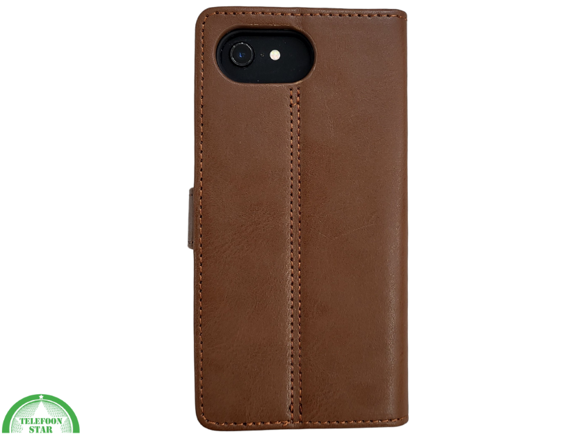 Hoesje voor iPhone 17e Boek Case Leer Wallet Case Donker Bruin