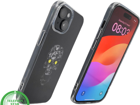 iPhone 15 Plus Hoesje &ndash; Zwart Schedel Design met Bloemen | Kunstzinnig &amp; Beschermend