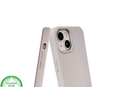 Siliconen Cover iPhone 13 / 14 &ndash; Mat Lichtgrijs | Minimalistische Bescherming