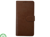 Boek Case Leer Wallet Case Donker Bruin IPhone 16E