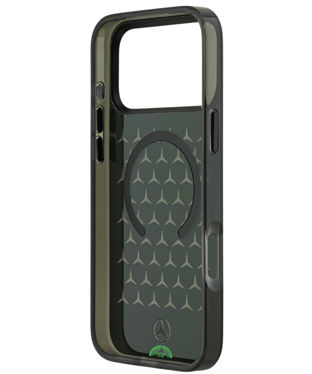 Hoesje voor iPhone 17 Pro Max Smoke black Stealth Pattern Shield Case