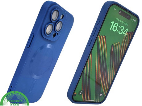 Blauw iPhone 15 Pro Max Hoesje met MagSafe &ndash; Slank &amp; Mat Design | Telefoonstar.nl