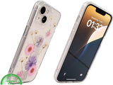 Bloemen Hoesje iPhone 13 / 14 &ndash; Transparant Met Echte Bloemenlook