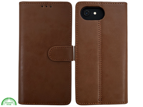 Hoesje voor iPhone 17e Boek Case Leer Wallet Case Donker Bruin