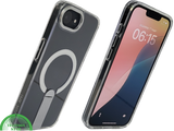 iPhone 16E Transparante witte randen Hoes met MagSafe Ring