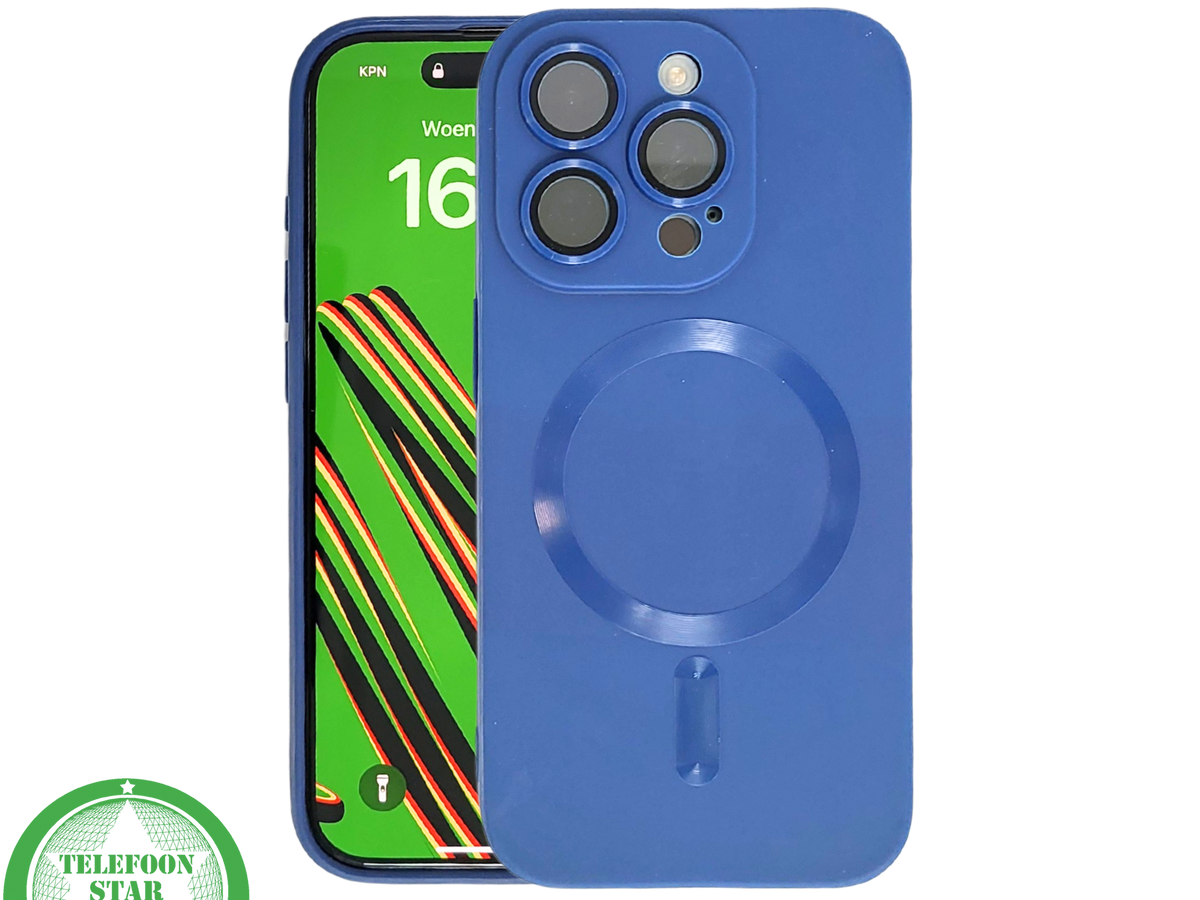 Blauw iPhone 15 Pro Max Hoesje met MagSafe &ndash; Slank &amp; Mat Design | Telefoonstar.nl