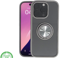 iPhone 16 Pro max Grijs Hoesje Met Ringhouder Stevige Rugcover Voor Extra Grip
