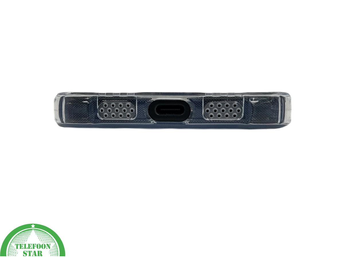 iPhone 16E Transparante witte randen Hoes met MagSafe Ring